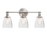 Industrial Wall Sconce 3 Light Brushed Nickel Wall Lamp With 5.6 Inches ... - £202.52 GBP
