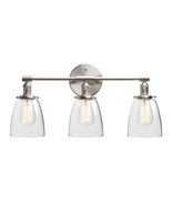 Industrial Wall Sconce 3 Light Brushed Nickel Wall Lamp With 5.6 Inches ... - £200.83 GBP