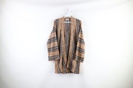 Vintage 60s 70s Boho Chic Womens Medium Rainbow Striped Knit Flared Cuff Sweater - £70.92 GBP