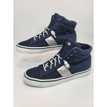 Sperry High-Top Navy-Blue Canvas Lace Slip On Sneakers Shoes Women&#39;s Siz... - $26.34