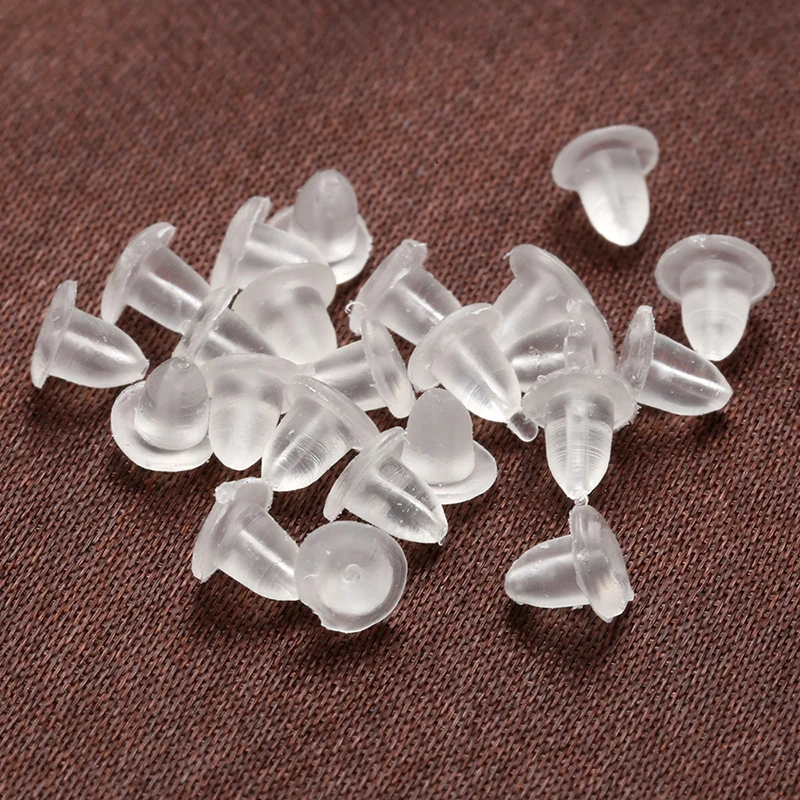 Sporting ZHUKOU 200pcs/lot Clear Soft Silicone Rubber Earring Backs Safety Rubbe - £23.90 GBP