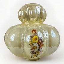 1950s Painted Accurate Casting Irridescent Floral Glass Bubble Lamp Part - $60.73