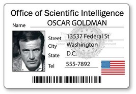 OSCAR GOLDMAN Bionic Woman Six Million Dollar Man Safety Pin Fastener Name Badge - £12.67 GBP