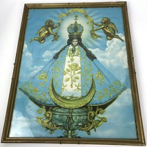 Vtg Framed Print Our Lady De San Juan De Los Lagos Religious Catholic rustic  - £22.17 GBP