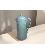 Vintage AK DAS Slate Blue Floral Insulated Thermal Coffee Pot Pitcher Ca... - £11.98 GBP