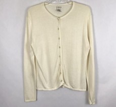 Yarnworks Womens Sweater Size Small Beige Long Sleeve Rayon Button Up Top - $28.19