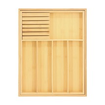 MegaChef Adjustable Bamboo Drawer Storage and Organization Tray with Rem... - $1,584.24 MXN