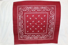 BANDANA BURGUNDY PAISLEY HANDKERCHIEF SET OF 3 - $8.17