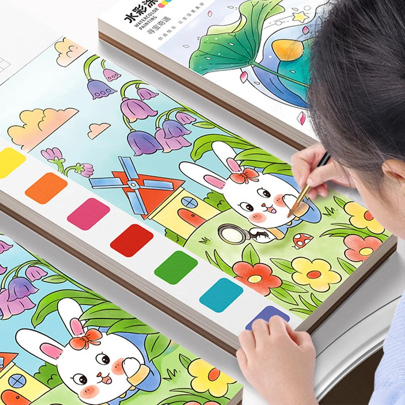 12Pages Coloring Books Portable Watercolor Painting Book Graffiti Picture Books - £9.38 GBP
