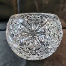 Crystal Rose Bowl Clear Glass, Cut Designs Rose Bowl Vase - $13.85