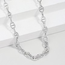 FOXANRY Silver Color Thick Chain Necklace 2021 Trendy Punk Vintage Simple Couple - £13.00 GBP