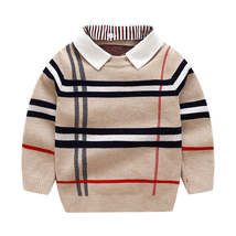 Boys plaid jacquard sweater - £26.67 GBP