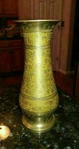 Antique Enamel on Brass Floral Vase Made in India - $21.53