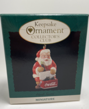  Hallmark Keepsake Ornament Collector Club Decor Miniature Santa Coca Cola 1993 - £4.75 GBP
