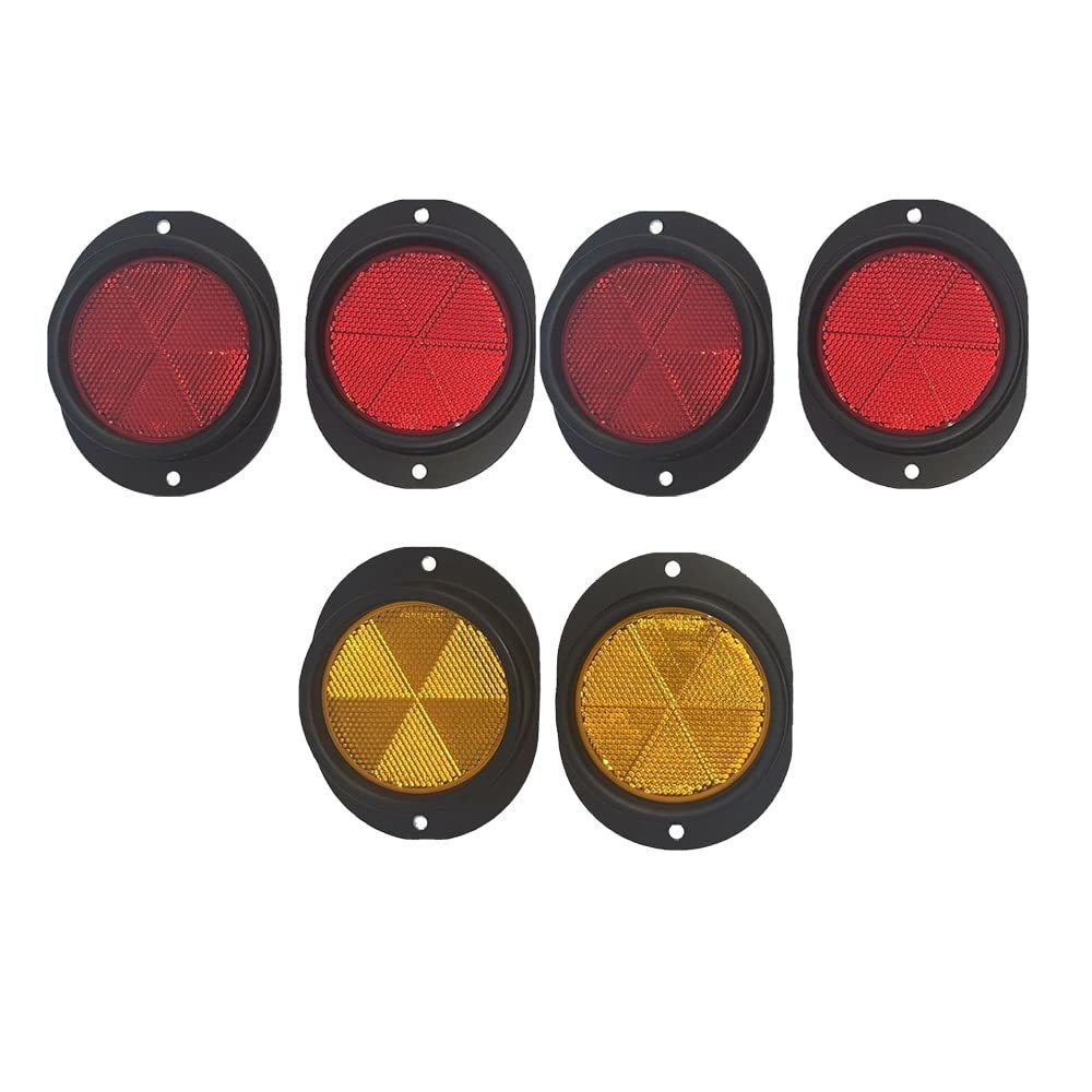 6 Military Vehicle Reflectors, 4 Red Lens, 2 Amber Lens Plus Black/Tan/G... - $39.99