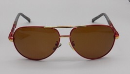 Barcur Aviator Style Sunglasses Red Frame New In Case With Bag And Wipe - $19.35