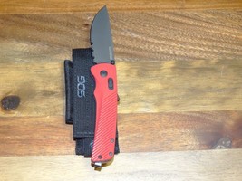 SOG Flash AT XR LOCK MK3 RED 3.45&quot; Assisted Open Pocket Knife Cryo D2 Tr... - $126.23