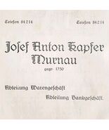 1940 Jolef Anton Kapfer Bank Murnau Advertisement Germany Import Ephemer... - $35.24 CAD