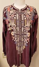 Johnny Was Embroidered Tunic/Dress Size-XL Burgundy - $188.08