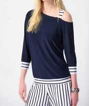 Joseph Ribkoff silky knit one shoulder boxy top in MIDNIGHT - £91.49 GBP