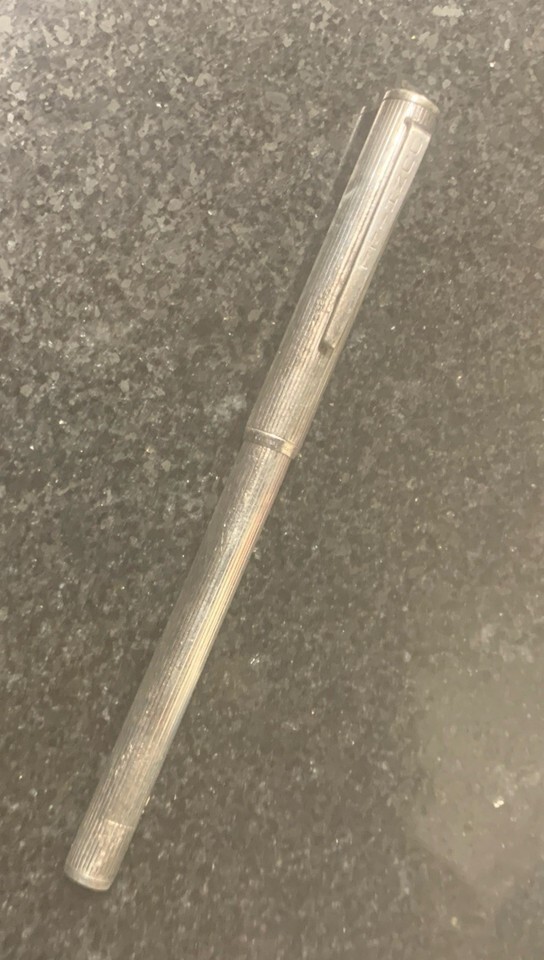 Vintage Alfred Dunhill Sterling Silver Pinstripe Ballpoint Pen Blue Ink *READ* Item image 6