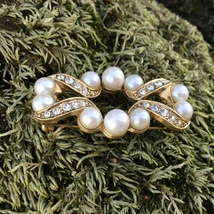 Vintage 1928 Bow Pin with Seed Pearls - £11.88 GBP