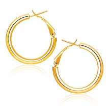 14k Yellow Gold High Polish  Hoop Earrings(2x20mm) - $8,631.91 MXN