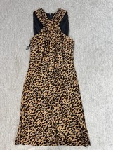 Badgley Mischka Dress Womens 6 Leopard Print Silk Sheath Cocktail Party ... - $79.19