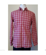 John Varvatos men casual cotton shirt size S red plaid pattern NWT slim ... - £48.06 GBP