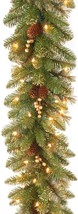 National Tree Company 9&#39; X 10&quot; Glittery Pine Garland with 100 Clear Lights - £60.92 GBP