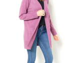 Denim &amp; Co. Knit Open-Front Sweater Cardigan- ANTIQUE BERRY, Petite XS - $29.69