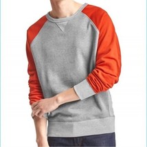 Gap Tri Tone orange and gray vintage retro reglan crewneck sweatshirt Me... - $48.56
