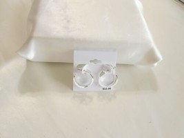 Department Store  1&quot; Silver Tone Criss Cross 3/4&quot; Hoops C765 - $8.35