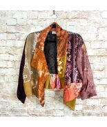 Vintage Sterling Styles Art Silk Patchwork Kimono Top One Size - $817.04 MXN