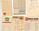 6 Beer Receipts 1969 Germany Passat Jever Scharlachberg Beck&#39;s Gussinger... - $27.72