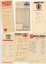 6 Beer Receipts 1969 Germany Passat Jever Scharlachberg Beck&#39;s Gussinger... - £22.34 GBP