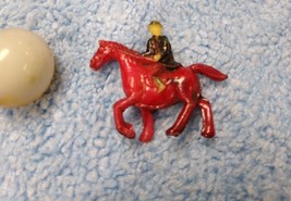 Vintage Cracker Jack Gumball prize charm Man on  Red Horse - £6.27 GBP