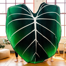 Super Soft Philodendron Gloriosum Printed Green Leaves Giant Blanket Fleece Cozy - £17.71 GBP+