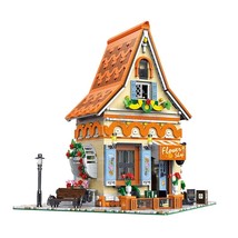 Florist Magic Flower Workshop Building Blocks Medieval Cottage House Bri... - $201.90