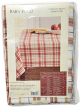 Barn Plaid Easy Care Textured Print Tablecloth 52x70in Oblong  Autumn Co... - £17.30 GBP