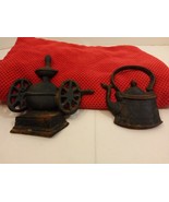 Vintage 1960&#39;s Sexton Tea Kettle &amp; Coffee Roaster Black Cast Iron Wall D... - £14.86 GBP