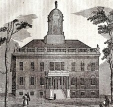 Rhode Island Statehouse Newport 1845 Woodcut Print Victorian Revolution ... - £31.96 GBP