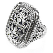  Gerochristo 2603  -Sterling Silver Medieval-Byzantine Cross Ring  / size 7 - $320.00