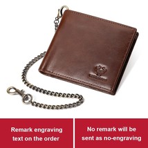 Free Engraving Wallets for Men Genuine Leather Short Wallet RFID Blocking Credit - £93.77 GBP