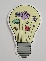 Lightbulb with Tall Stem Flowers Inside Super Cute Sticker Decal Embellishment - £1.81 GBP