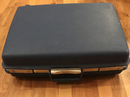 Vintage Samsonite Saturn Blue Hard Suit Case Travel Luggage 21x16x7 Mid-century - $37.39