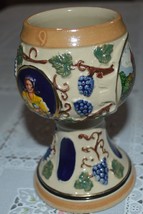 Vintage Salt Glazed Stoneware Wine Goblet by Gerz, Relief, 3 Images, Logo, Germa - £23.76 GBP