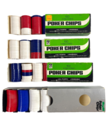 Poker Chips 4 Vintage Boxes aprx 400 pcs Plastic Hoyle Mag-Nif USA 1970s - £24.91 GBP