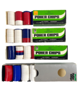 Poker Chips 4 Vintage Boxes aprx 400 pcs Plastic Hoyle Mag-Nif USA 1970s - £23.71 GBP