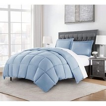 Queen Size Reversible Microfiber Down Alternative Comforter Set in Blue - $3,427.95 MXN